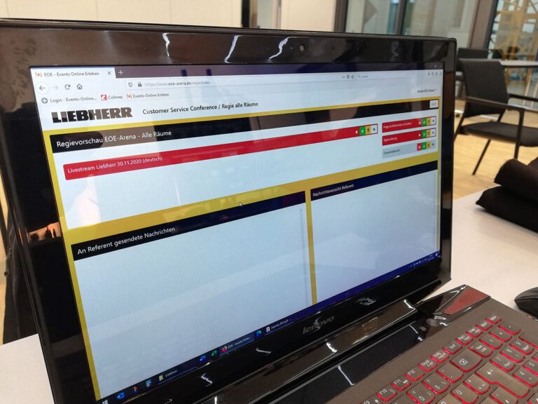 Laptop zeigt digitale Vertriebstagung bei PURA Erlebnismanufaktur.