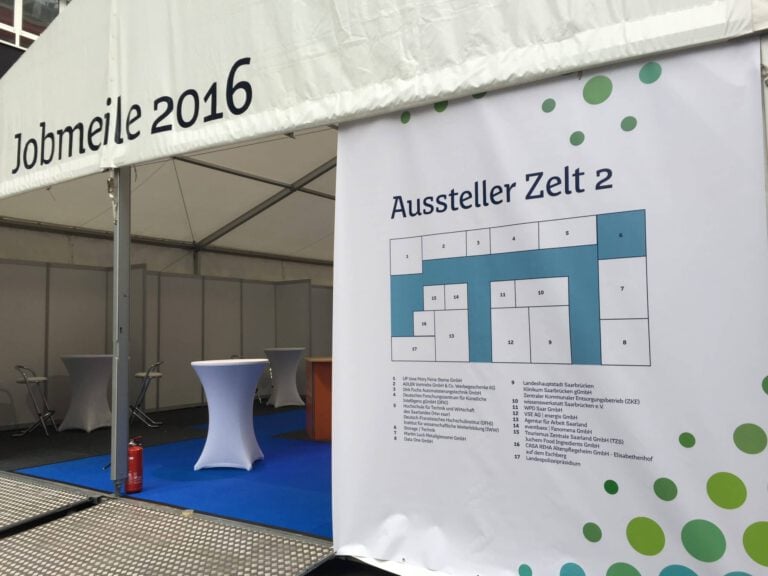 Aussteller Zelt 2 bei der PURA Erlebnismanufaktur auf der Jobmesse 2016.